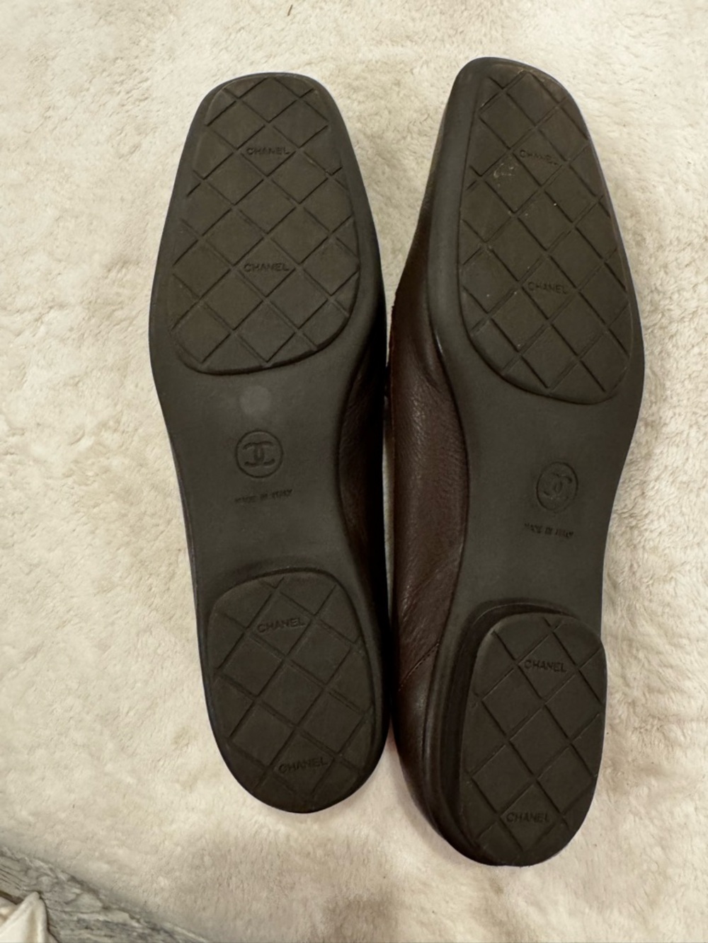CHANEL Brown Leather Slip-On Loafers - Picture 3 of 3